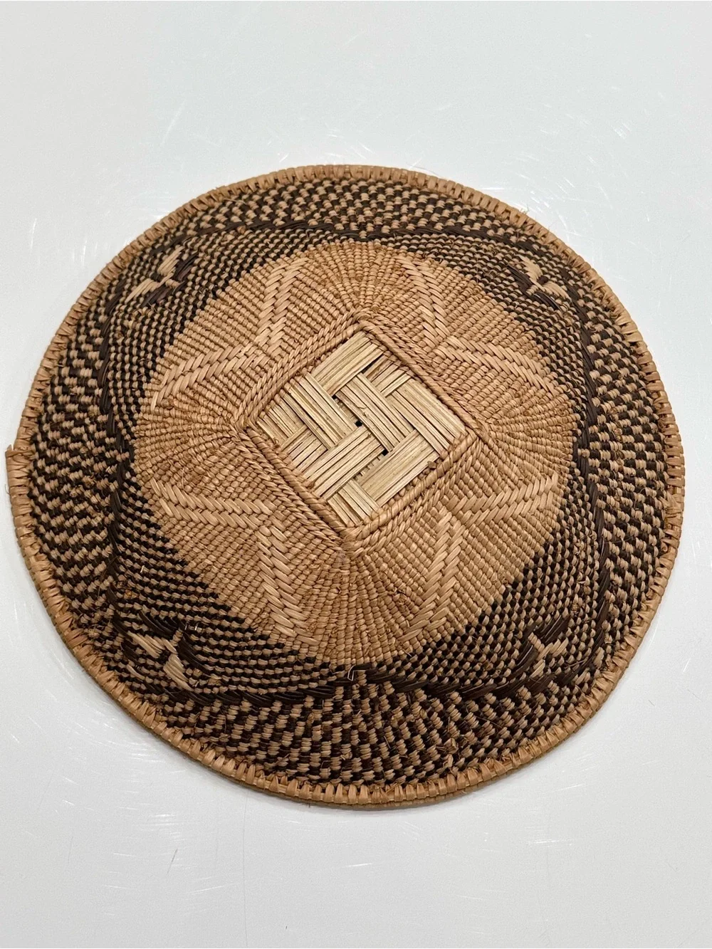 Vintage African Tonga Hand Woven Basket Bowl - 8
